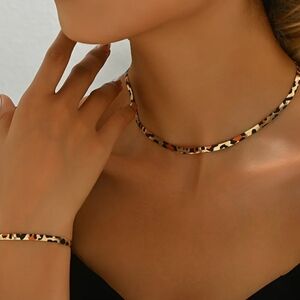 2/$40 NEW Mobwife Sexy Elegant Leopard Print Necklace and Bracelet Set-(#0260)